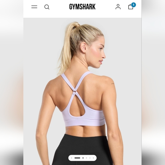 Gymshark Light Purple Peek-a-Boo Sports Bra - Picture 2 of 3